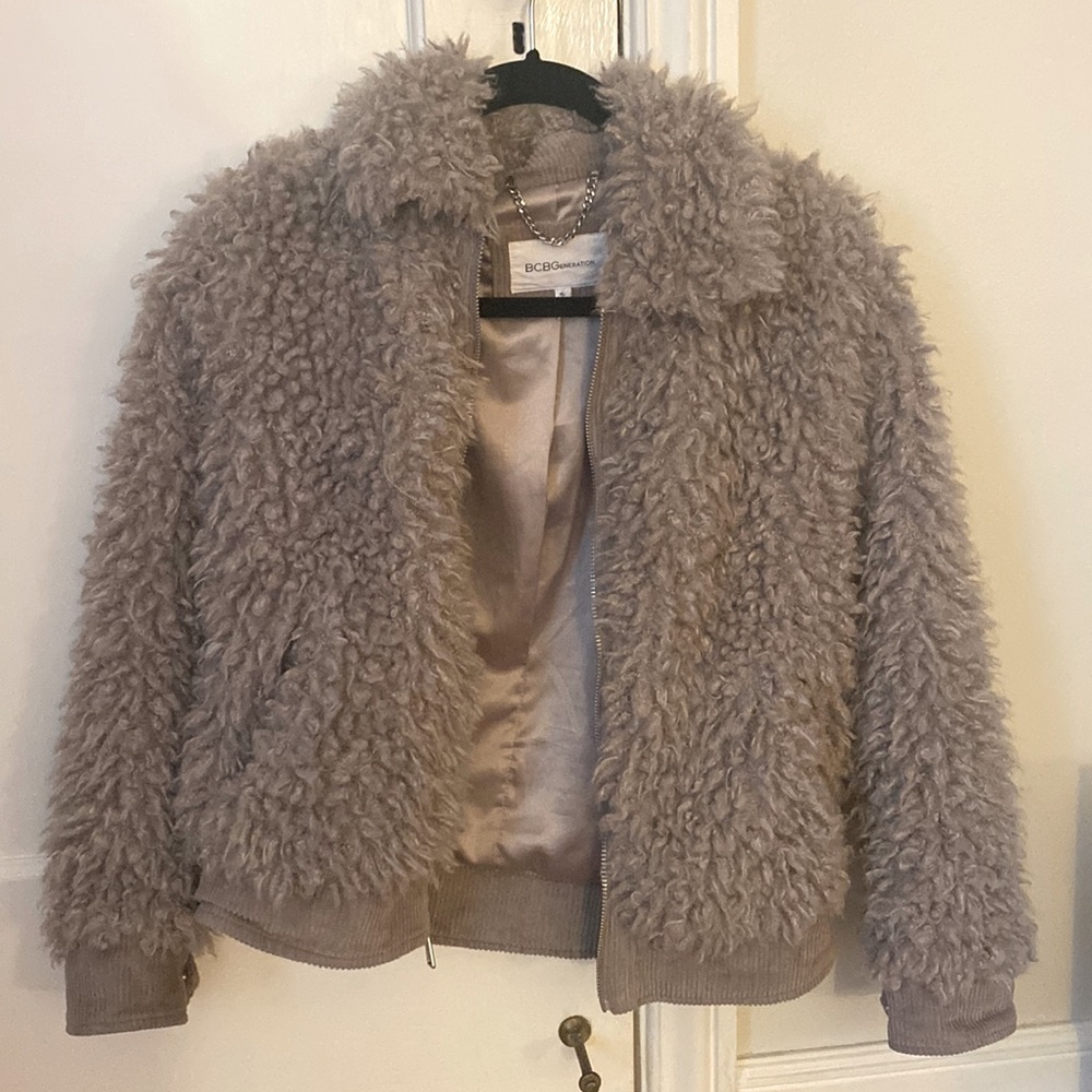 BCBG generation faux fur jacket